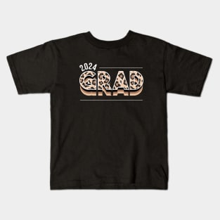 Class of 2024 Grad Animal Print Graduation Kids T-Shirt